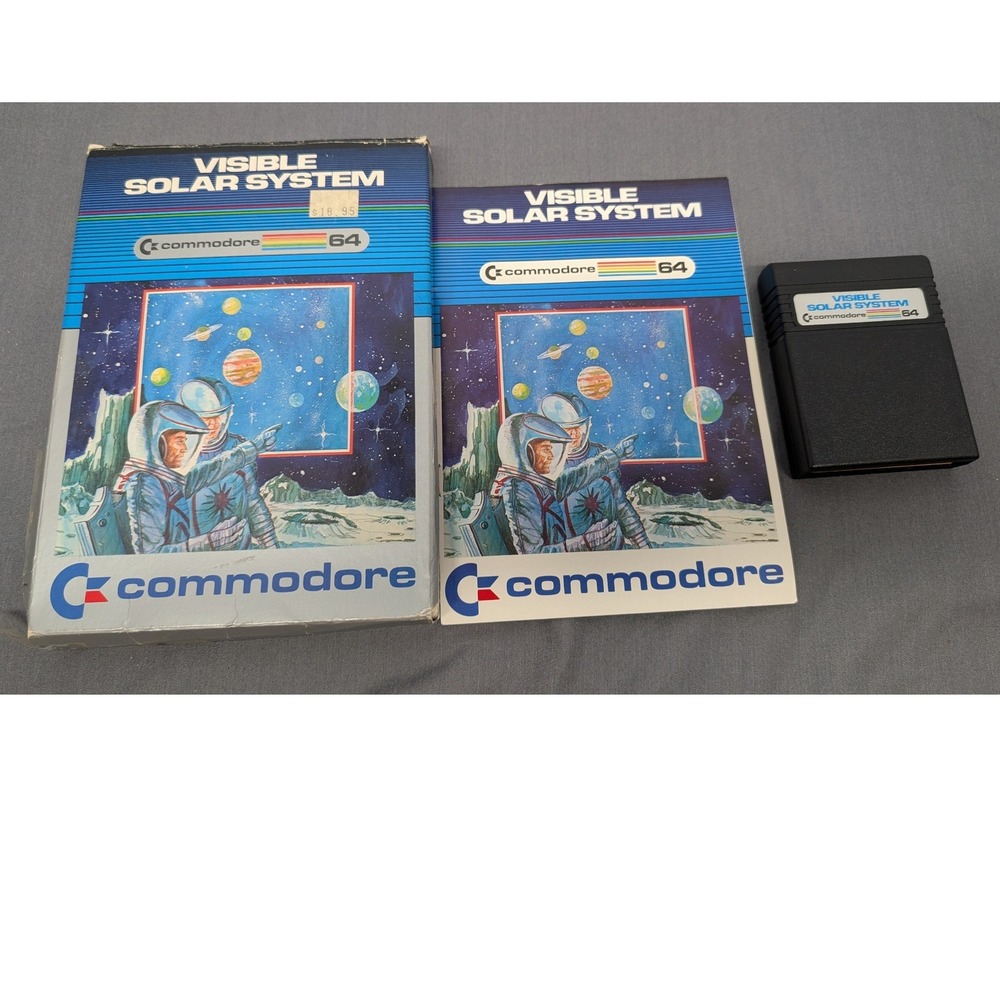 Commodore Visible Solar System C64 Cartridge CIB 1983 Vintage Video Game